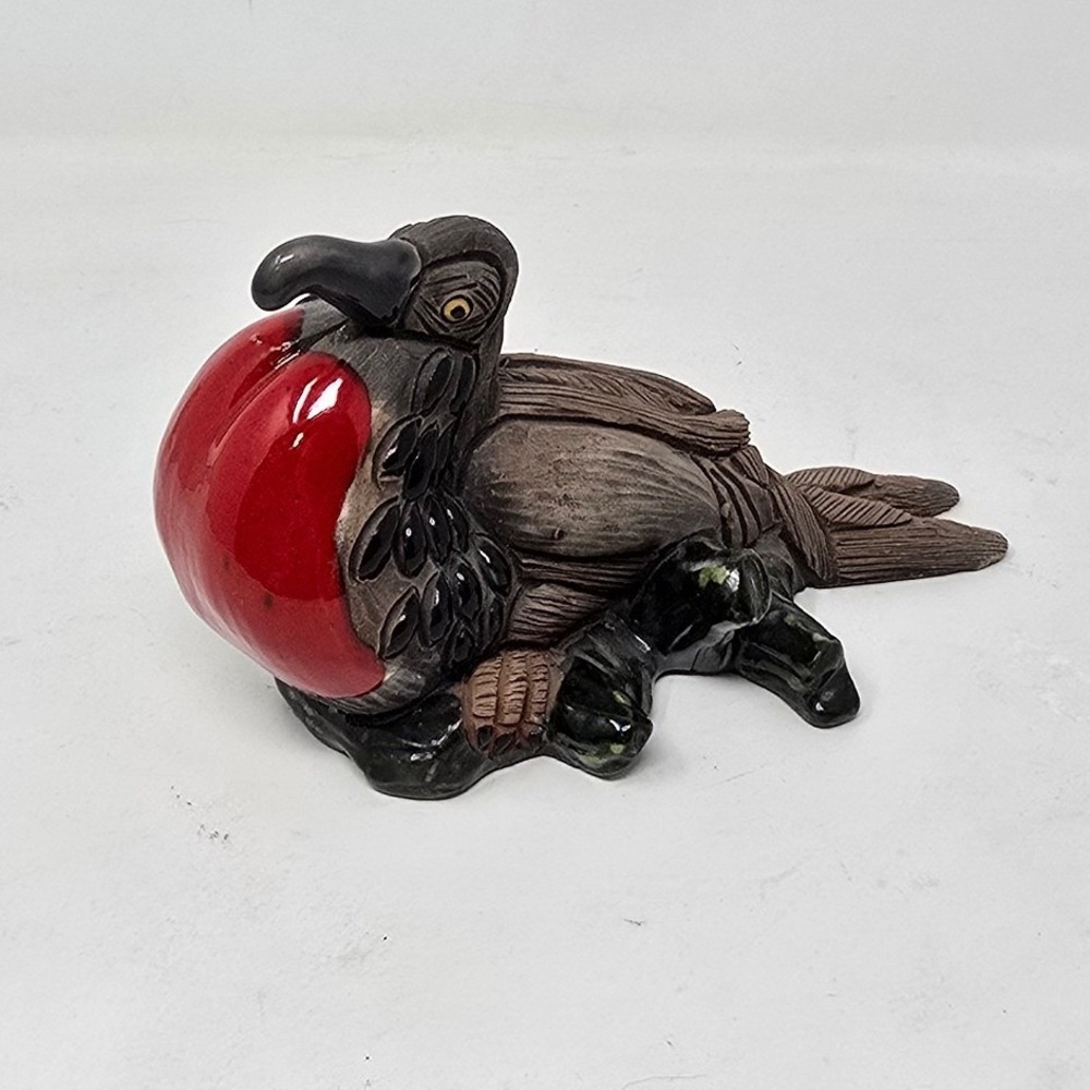 Vtg Casals Pottery Frigate Bird figurine handmade Peru Art Deco tropical